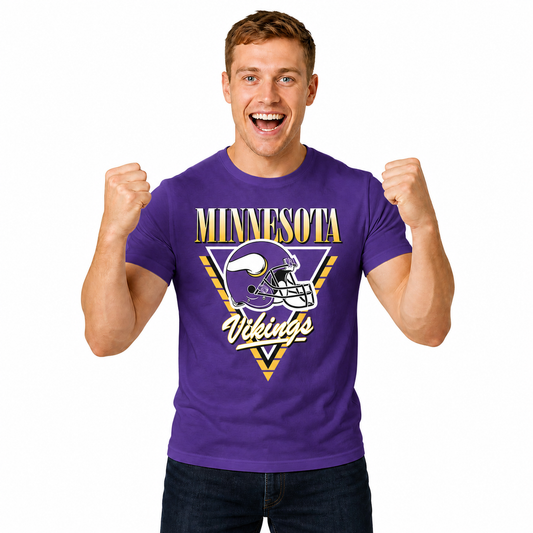Minnesota Vikings NFL Retro Triangle T-Shirt - Purple