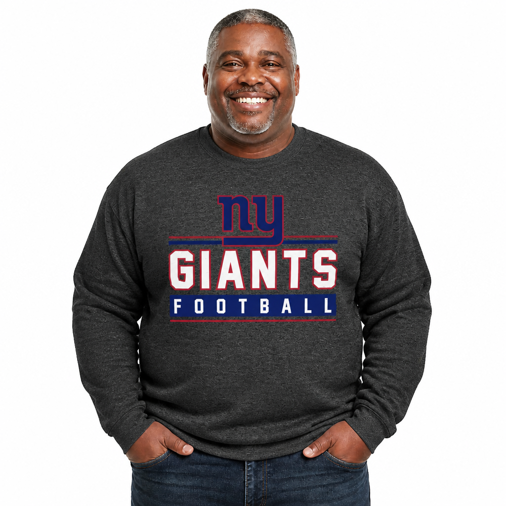 New York Giants NFL Adult True Fan Crewneck Sweatshirt - Charcoal