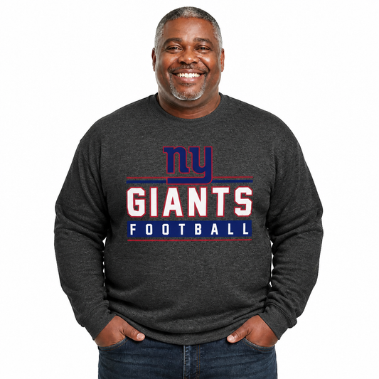 New York Giants NFL Adult True Fan Crewneck Sweatshirt - Charcoal