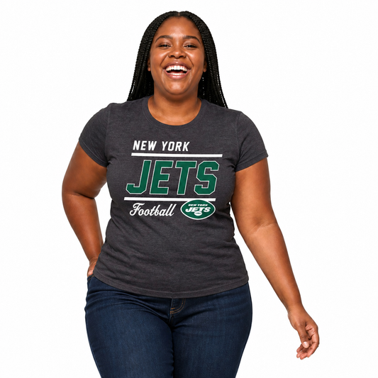 New York Jets  Women's Plus Size NFL Gameday T-Shirt Relaxed Fit - Charcoal