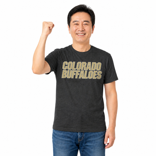 Colorado Buffaloes NCAA Cotton Blend Charcoal T-Shirt Men Women - Charcoal
