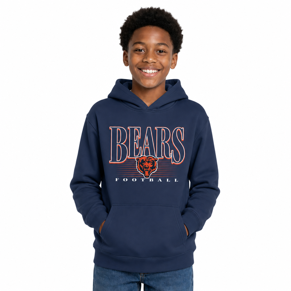 Chicago Bears NFL Youth Overtime Blueprint Fleece Hoodie Sweatshirt - Navy