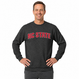 NC State Wolfpack NCAA Adult Charcoal Crewneck Fleece Sweatshirt - Charcoal