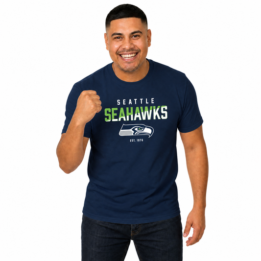 Seattle Seahawks NFL Color Block Tee - Navy