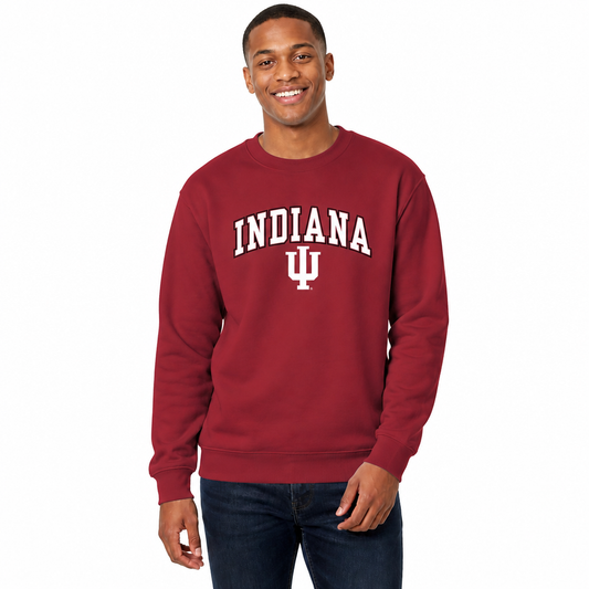 Indiana Hoosiers Campus Colors Adult Arch & Logo Soft Style Gameday Crewneck Sweatshirt  - Cardinal