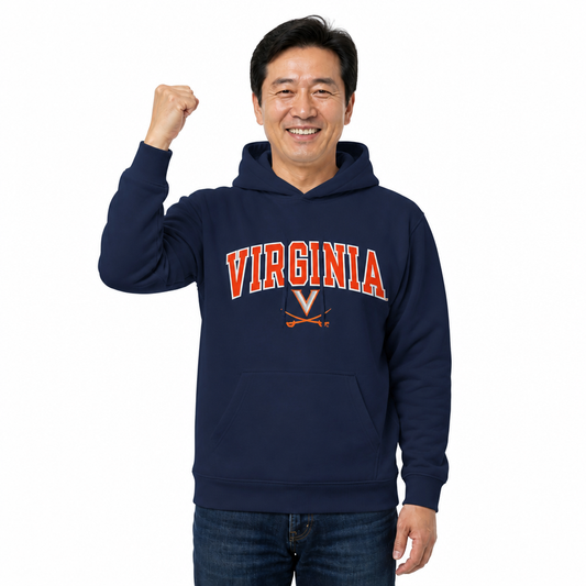 Virginia Cavaliers NCAA Adult Tackle Twill Hooded Sweatshirt - Navy