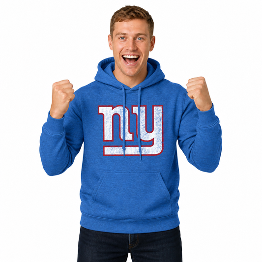 New York Giants Modern Throwback Fleece Hoodie - Blue