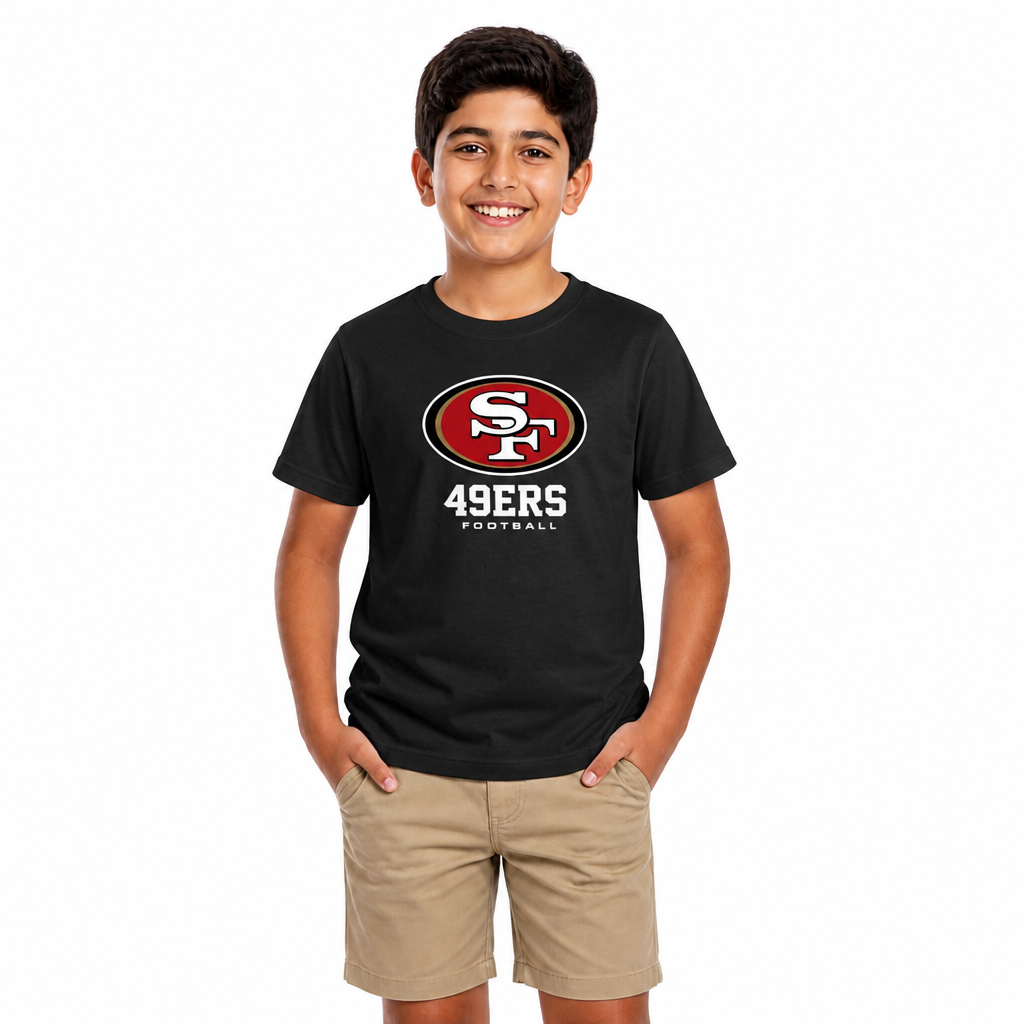 San Francisco 49ers Youth NFL Large Logo Short Sleeve T-Shirt - Black
