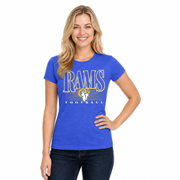 Los Angeles Rams  Overtime Blueprint Women's NFL Short Sleeve T-Shirt - Royal