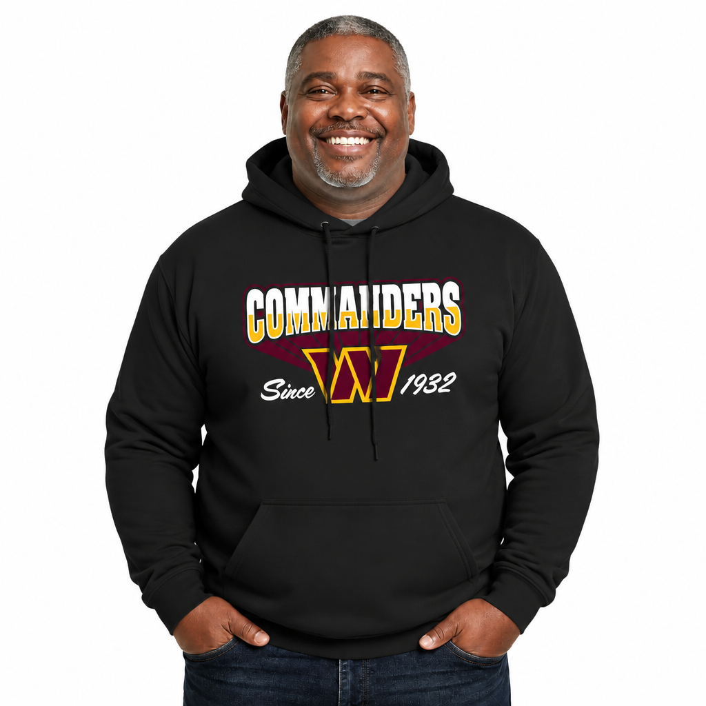 Washington Commanders Vintage Block Fleece Hoodie - Black