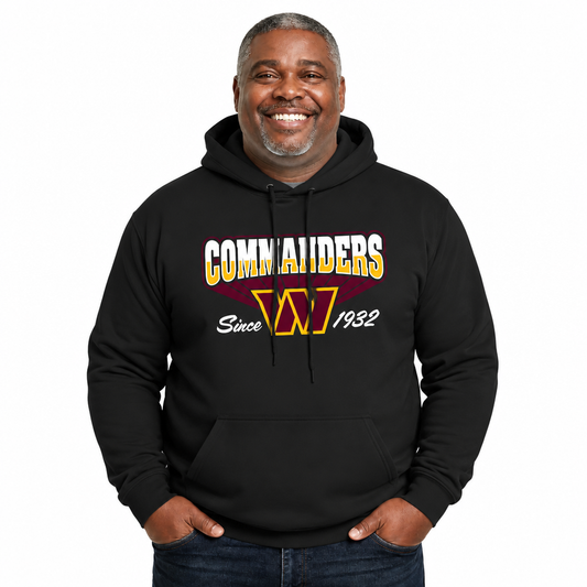 Washington Commanders Vintage Block Fleece Hoodie - Black
