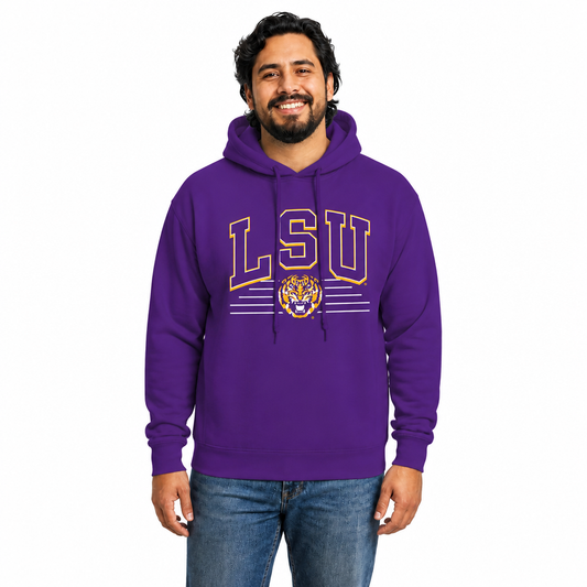 LSU Tigers  Overtime Classics Fleece Hoodie Sweatshirt - Purple