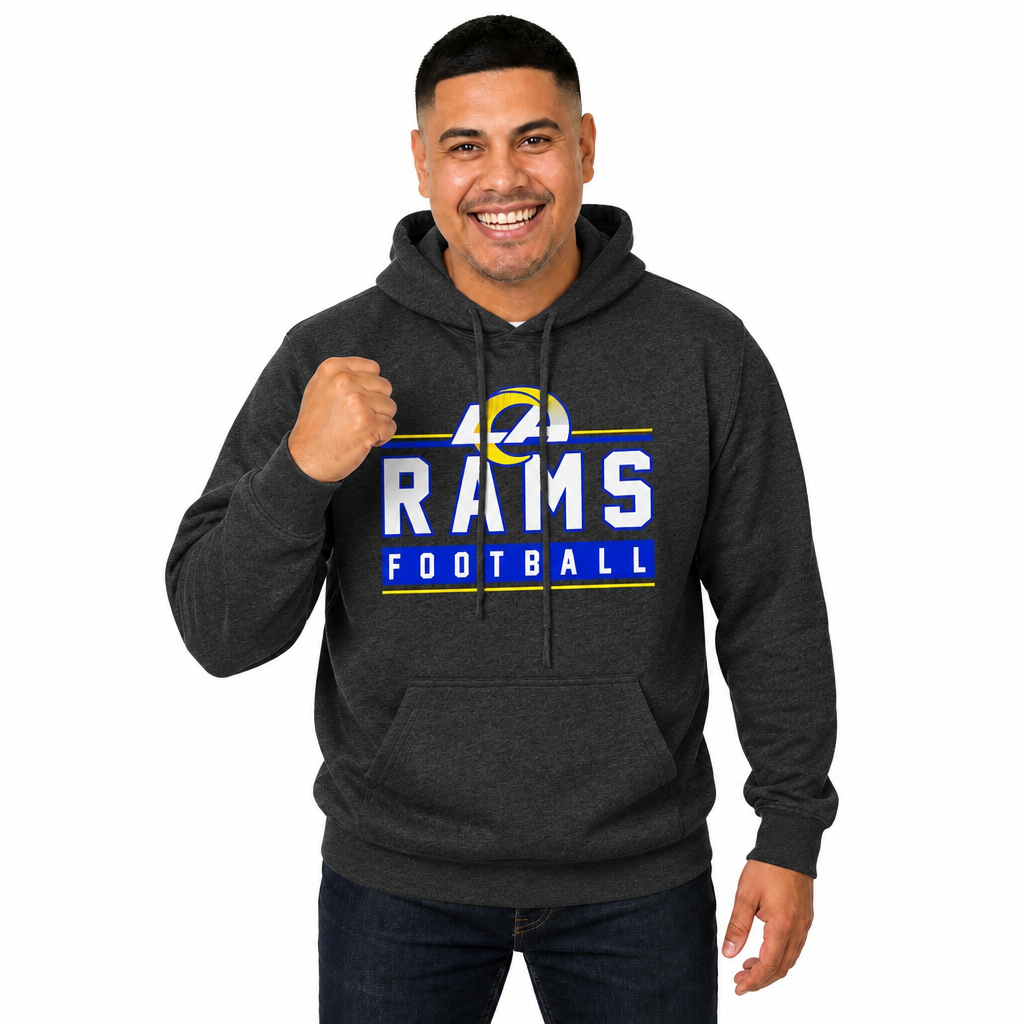Los Angeles Rams NFL Adult True Fan Hooded Charcoal Sweatshirt - Charcoal