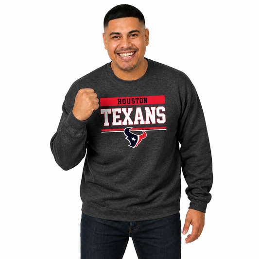 Houston Texans NFL Team Block Crewneck Sweatshirt - Charcoal