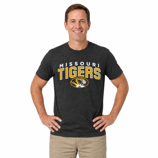 Missouri Tigers T-Shirt Heathered for Men and Women - Black Heather