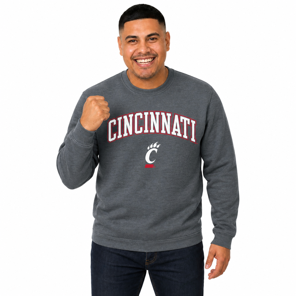 Cincinnati Bearcats Adult Arch & Logo Soft Style Gameday Crewneck Sweatshirt - Black