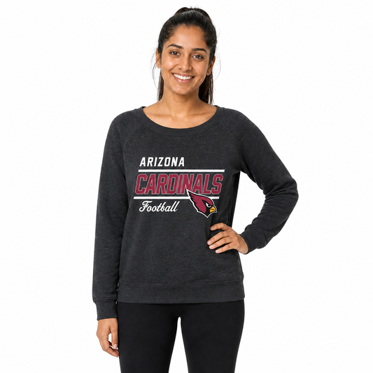 Arizona Cardinals Women's Gameday Crewneck Sweatshirt Long Sleeve - Charcoal