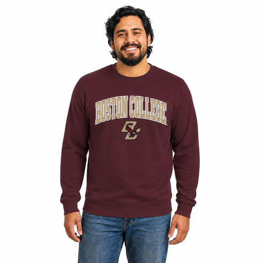Boston College Eagles  NCAA Tackle Twill Crewneck Sweatshirt Men Women - Maroon