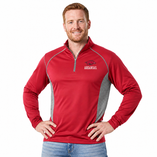 Arkansas Razorbacks  Campus Classic 1/4 Zip Windshirt Men's Pullover - Cardinal