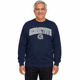 Georgetown Hoyas NCAA Tackle Twill Crewneck Sweatshirt Men Women - Navy