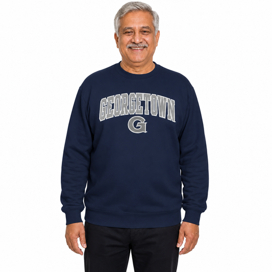Georgetown Hoyas NCAA Tackle Twill Crewneck Sweatshirt Men Women - Navy