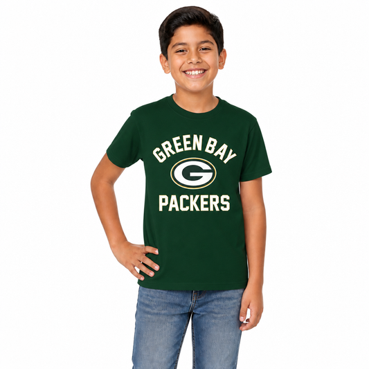 Green Bay Packers  NFL Youth Football T-Shirt Fan Tee Boys and Girls - Forest Green