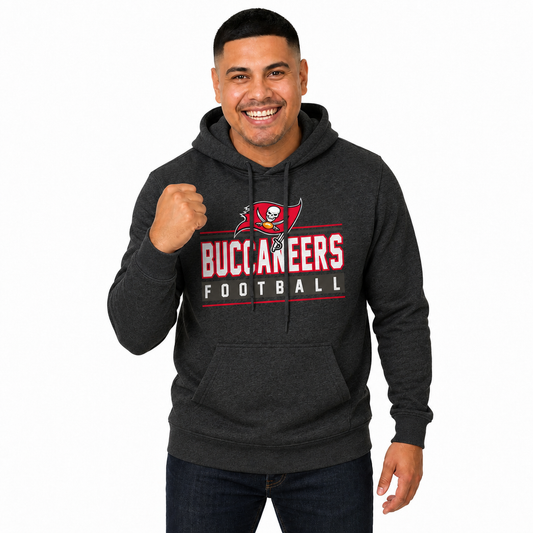 Tampa Bay Buccaneers NFL Adult True Fan Hooded Charcoal Sweatshirt - Charcoal