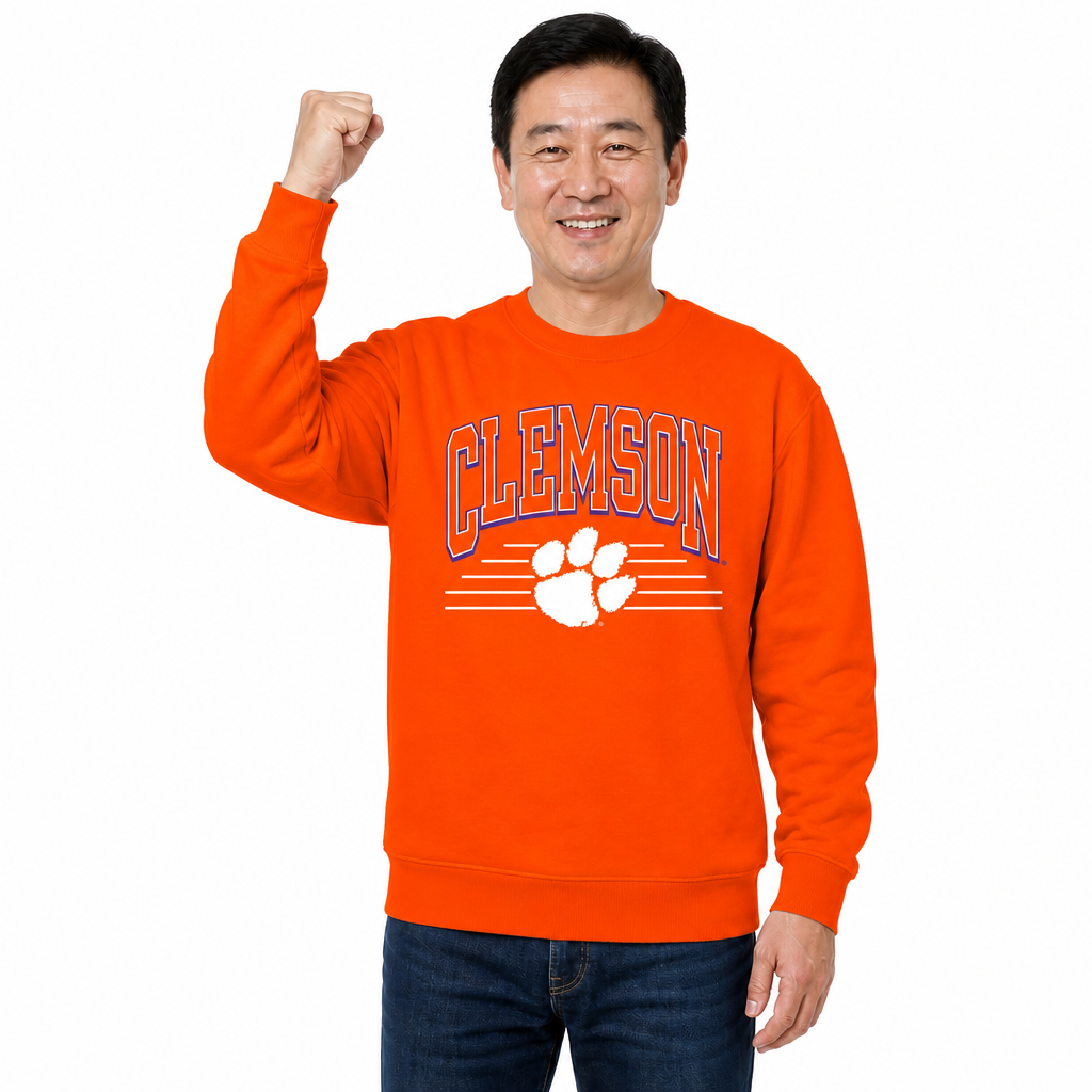 Clemson Tigers NCAA Overtime Classics Crewneck Sweatshirt Men Women - Orange