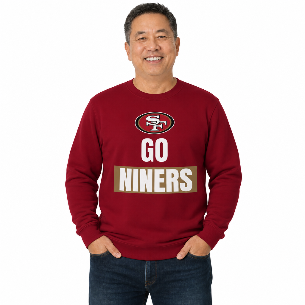 San Francisco 49ers  Slogan Crewneck Sweatshirt Men Women Fleece - Red