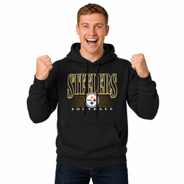 Pittsburgh Steelers NFL Overtime Blueprint Pullover Hoodie Men Women - Black