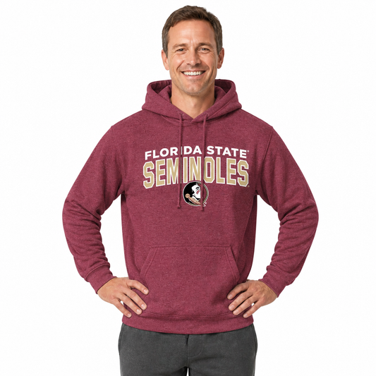 Florida State Seminoles Hoodie Heathered Fleece Sweatshirt - Garnet Heather