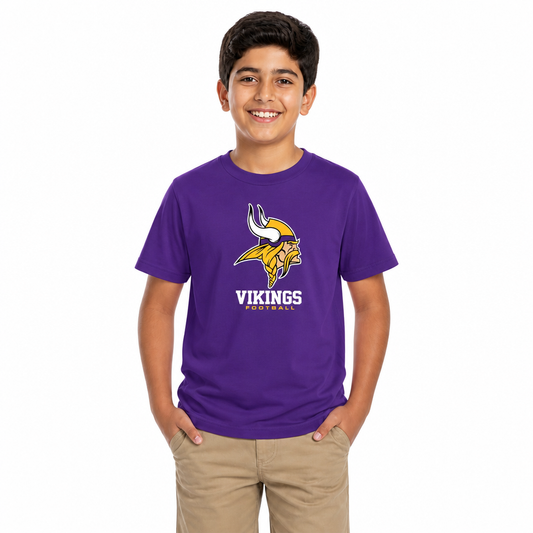 Minnesota Vikings Youth NFL Large Logo Short Sleeve T-Shirt - Purple