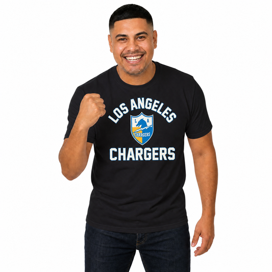 Los Angeles Chargers Mens Womens Retro Gameday Tee - Black