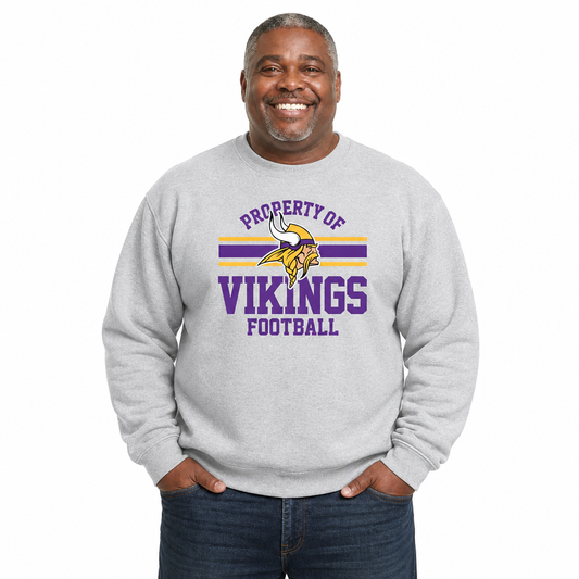 Minnesota Vikings NFL Property Of Crewneck Sweatshirt - Sport Gray