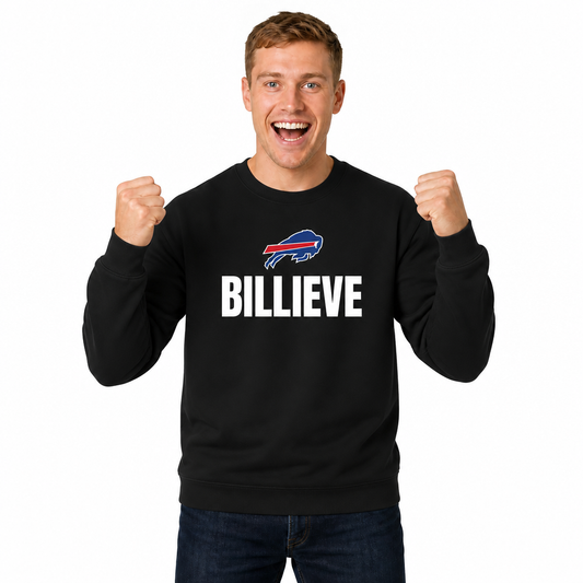 Buffalo Bills NFL Adult Slogan Crewneck Sweatshirt - Black