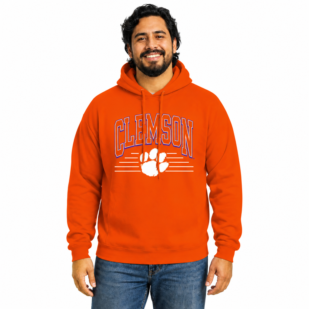 Clemson Tigers  Overtime Classics Fleece Hoodie Sweatshirt - Orange