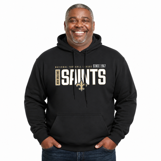 New Orleans Saints NFL Modern Endzone Fleece Hoodie Black Sweatshirt - Black