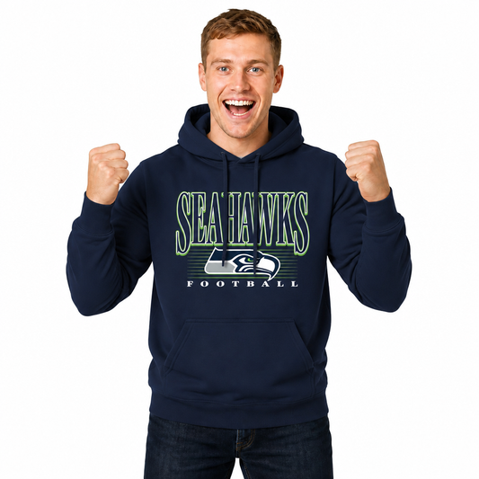 Seattle Seahawks NFL Overtime Blueprint Pullover Hoodie Men Women - Navy