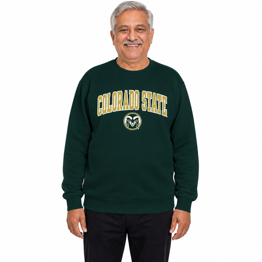 Colorado State Rams NCAA Tackle Twill Crewneck Sweatshirt Men Women - Green