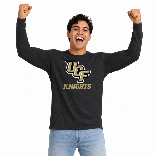 Central Florida Knights  Logo Long Sleeve Shirt Men Women NCAA Licensed - Black