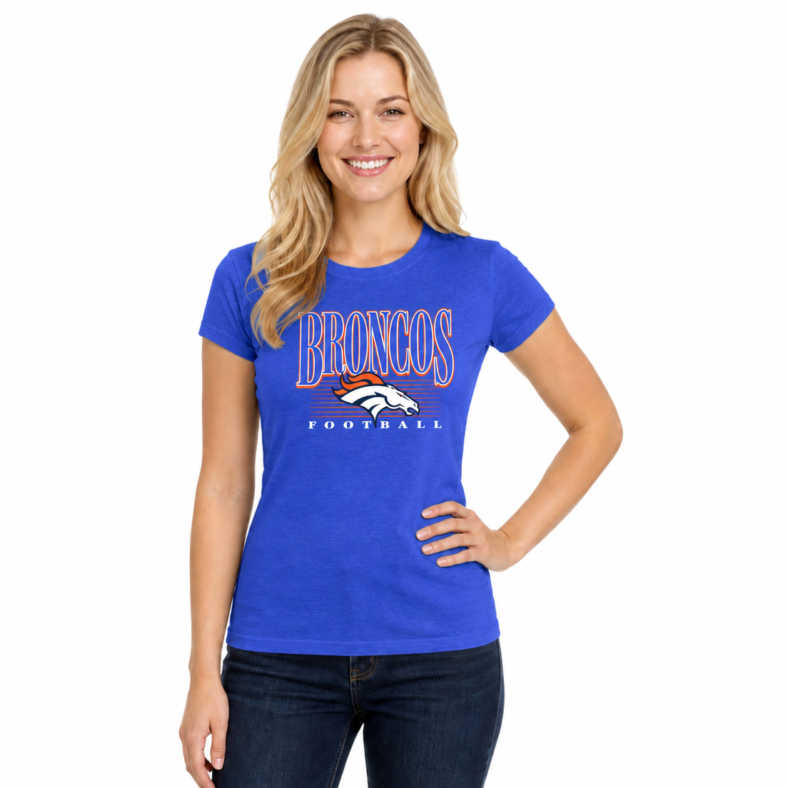 Denver Broncos  Overtime Blueprint Women's NFL Short Sleeve T-Shirt - Royal