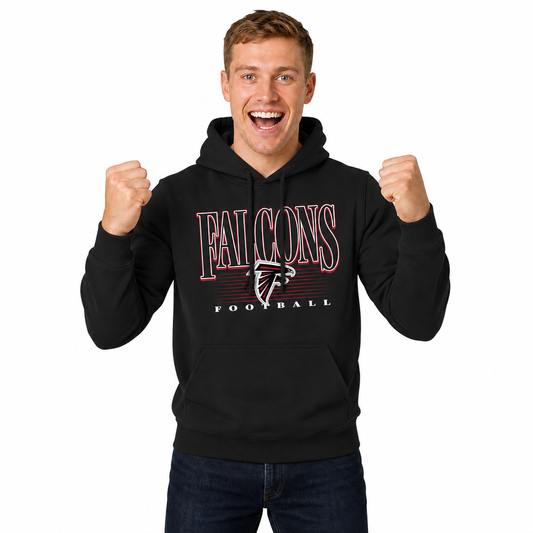 Atlanta Falcons NFL Overtime Blueprint Pullover Hoodie Men Women - Black