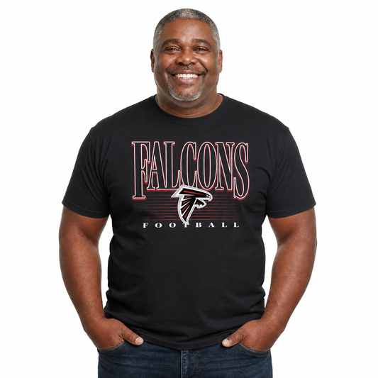 Atlanta Falcons NFL Adult Overtime Blueprint Tagless Tee Unisex - Black