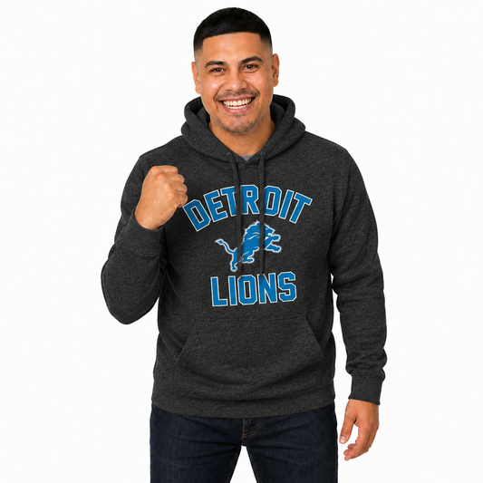 Detroit Lions Gameday Hoodie Pullover Sweatshirt - Heathered Charcoal