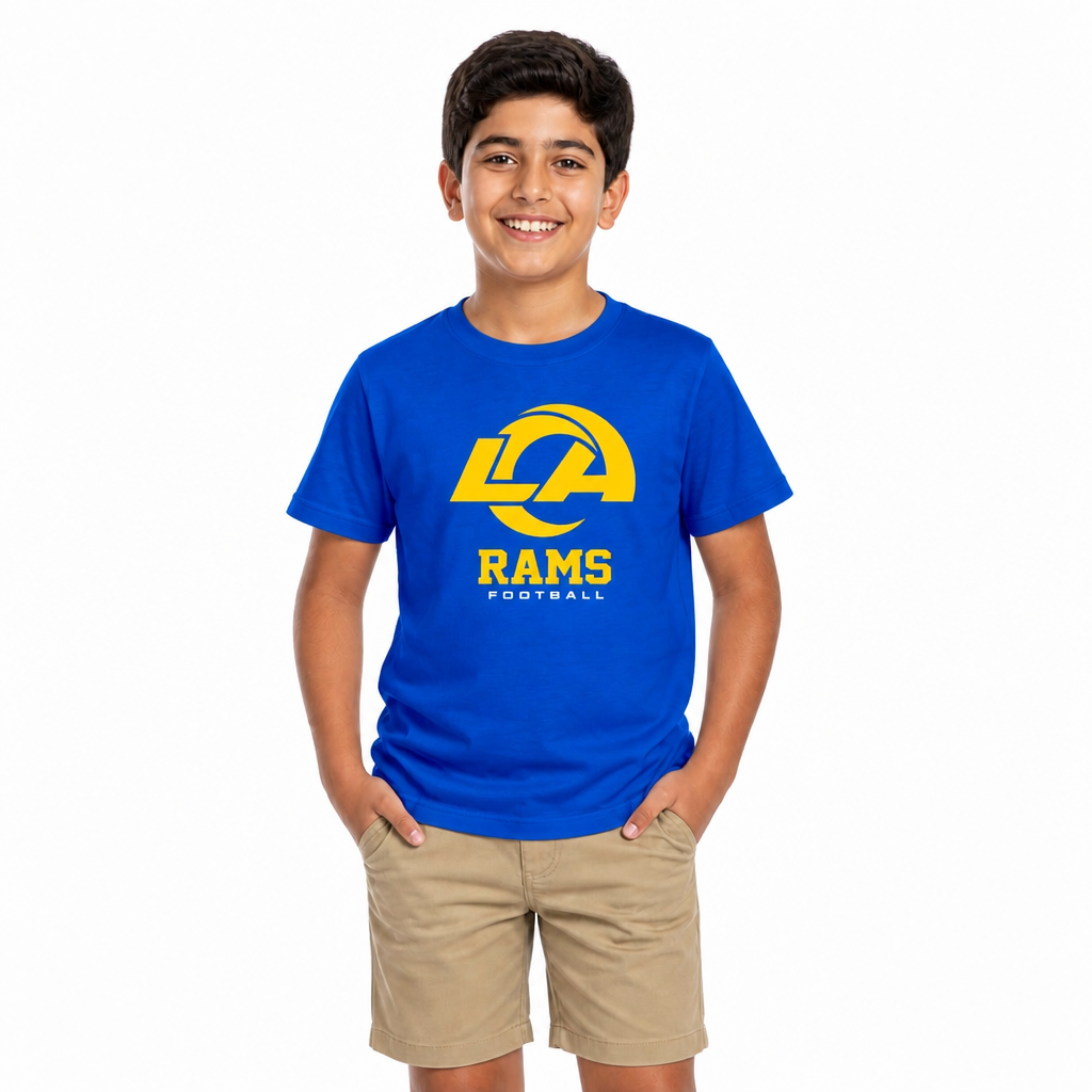 Los Angeles Rams Youth NFL Large Logo Short Sleeve T-Shirt - Royal