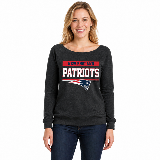 New England Patriots  NFL Women's French Terry Crewneck Sweatshirt - Charcoal