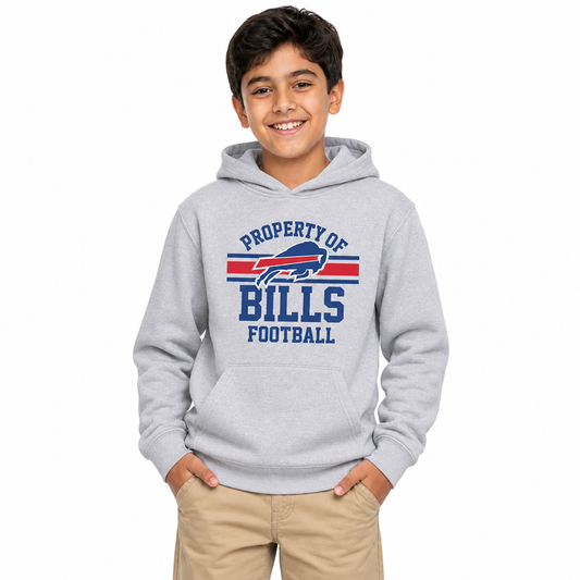 Buffalo Bills NFL Youth Property Of Hooded Sweatshirt - Sport Gray