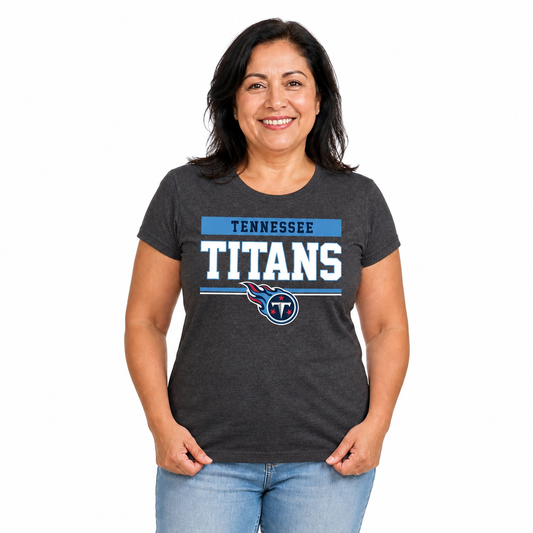 Tennessee Titans  Women's NFL Charcoal T-Shirt Short Sleeve - Charcoal