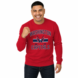 Washington Capitals NHL Faceoff Fleece Crewneck Sweatshirt Licensed - Red