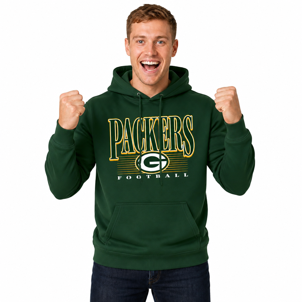 Green Bay Packers NFL Overtime Blueprint Pullover Hoodie Men Women - Forest Green